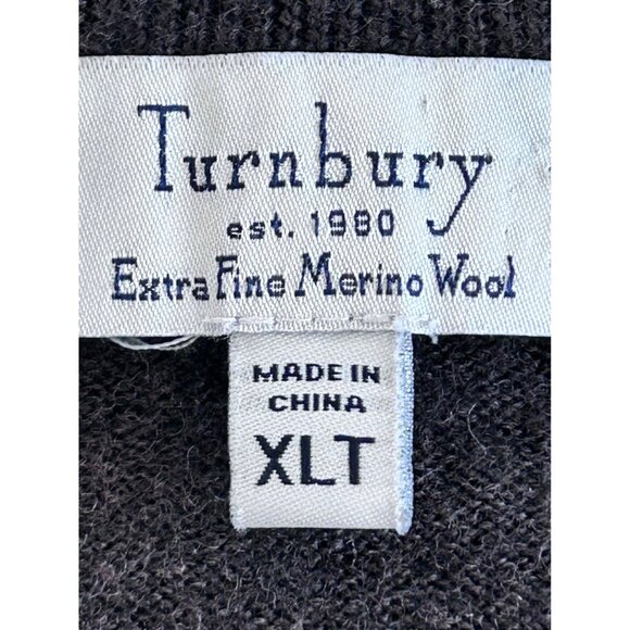 TURNBURY~ Mens Extra Fine Merino Wool V-Neck Sleeveless Sweater Vest Brown, XLT - Picture 10 of 10